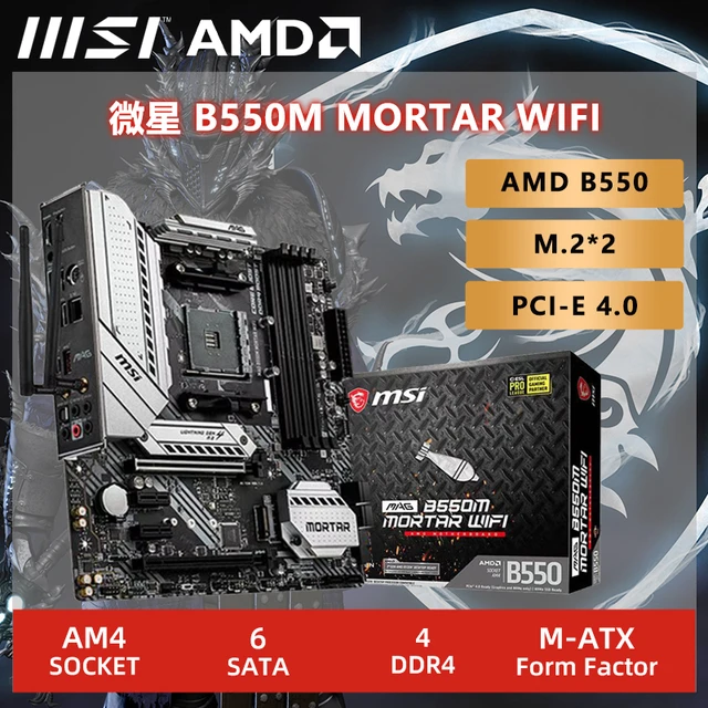 Msi – Carte Mère Mortier B550m Micro-atx, Amd B550 B550m, Ddr4, M2