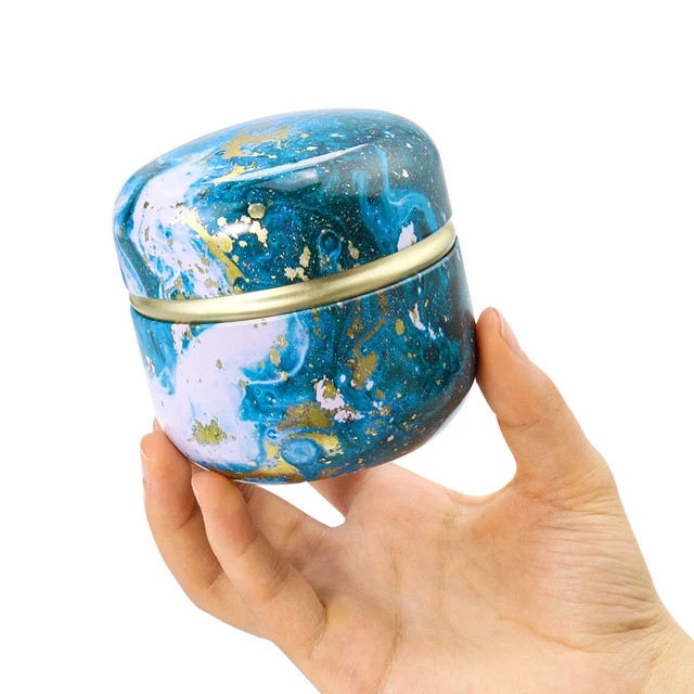 Retro Festett Virágok Aranyozott Csillag Galaxis Surf Strand Ónlemez Fém Malacka Bank Cukorka Ékszer Fülhallgató Élelmiszerek Tároló Doboz Dekoráció - Image 5