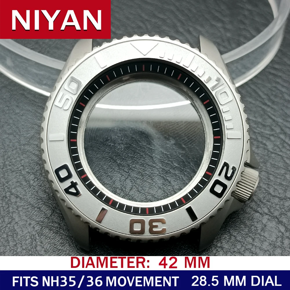 Premium Silvery Steel Watch Case with Sapphire Glass Bezel – 42mm