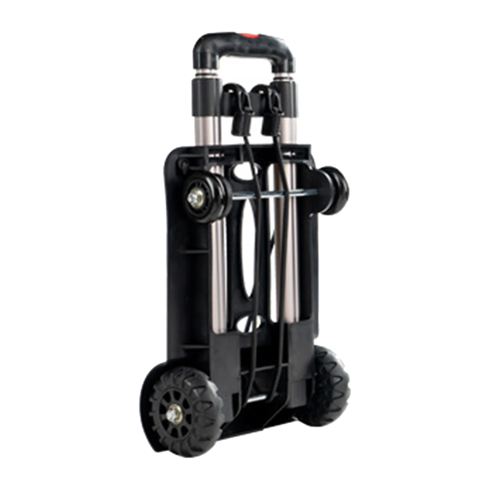 Folding Hand Truck Aluminum Alloy Foldable Hand Cart Portable Moving Luggage 4 Wheel Folding Trolley Pull Truck Luggage Cart