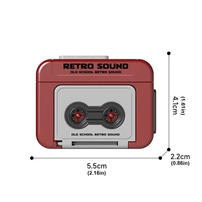 Retro Tape Mini Recorder Keychain Cassette Player Music Box Pendant Kids Toys Retro Musical Sound Machine Party Christmas Gift 6