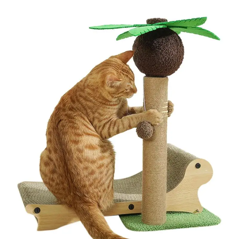 

Scratching Lounge For Cats Coconut Tree Post Sisal Lounge Chai Beach Chair Cat Hammock Adjustable Washable Stable And Breathable