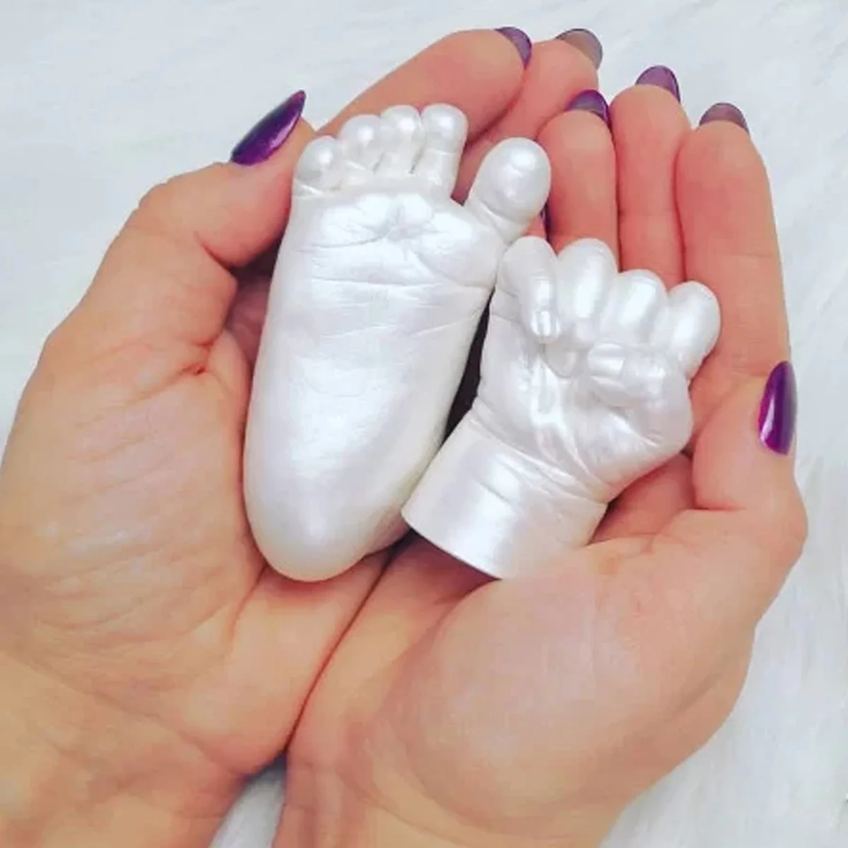 Hand and Footprint Kit Creative 3D Clone powder baby hand model Clone powder children full moon hand footprint souvenir model hand and footprint clay