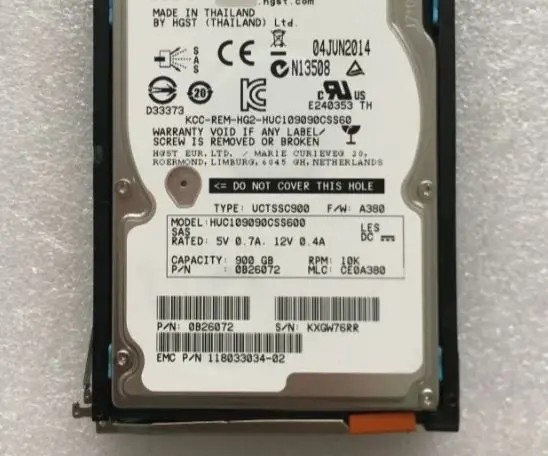 For EMC 005049809 900G 10K SAS 118032934 02 HUC1090CSS600 server hard drive