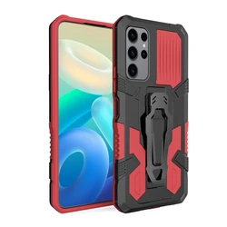 Durable Shockproof Belt Clip Armor Phone Case with Stand Holder - Galaxy S20 FE (RD)