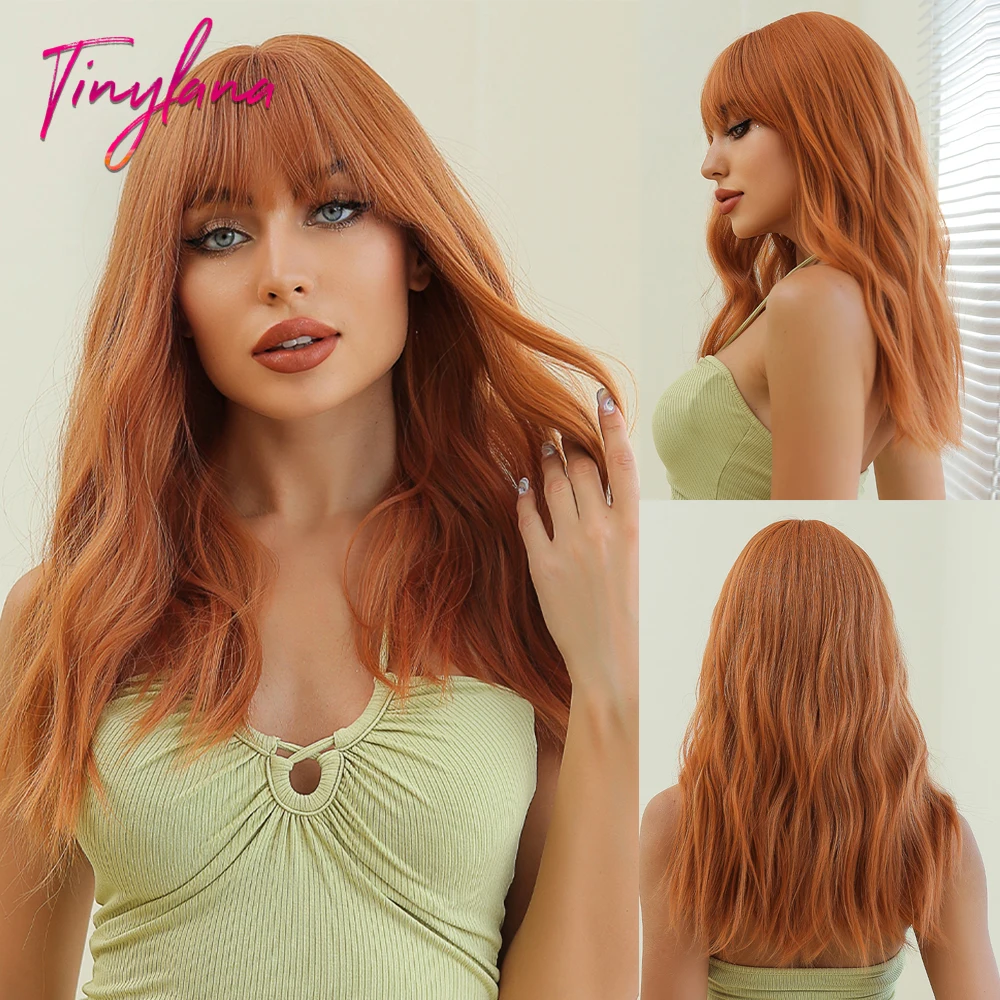 Copper Synthetic Wig Brown Synthetic Wig Copper Red Copper Red Wavy