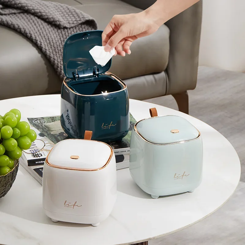 FashionDesktopTrashCanCreativeLuxuryDustbinBinHouseholdMini