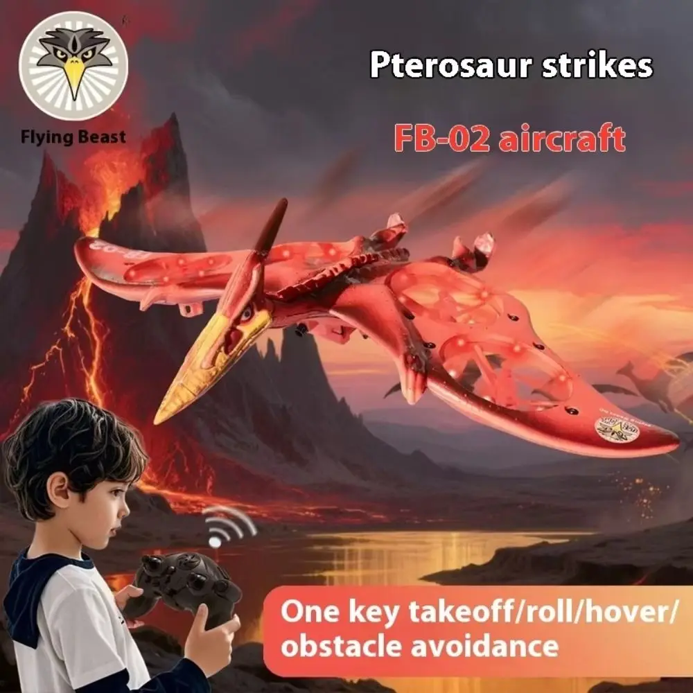 EPP Foam Flame Pterosaur Remote Control Aircraft RC Drones Gravity Sensing Remote Control Foam Fighter with Light Durable