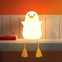 Creative and Fun Duck Silicone Pat Small Night Light Desktop Decoration Atmosphere Light USB Charging Children's Bedroom Light 1