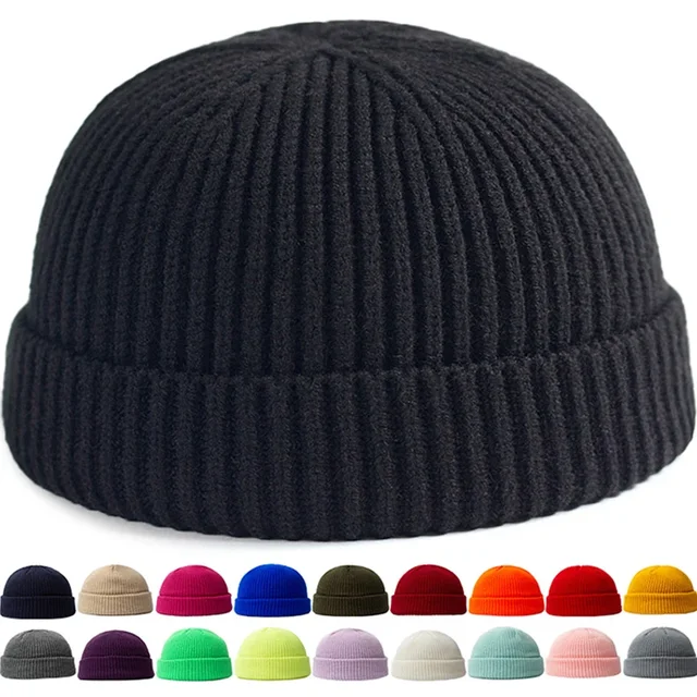 Hip Hop Knitted Skullcap Brimless Baggy
