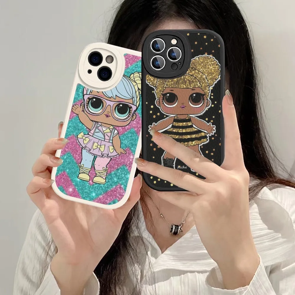 S-surprise-Funda de cuero duro para teléfono móvil, carcasa de muñeca de L-O-L para iPhone 14, 13, 12, Mini, 11, 14 Pro Max, Xs, X, Xr, 7, 8 Plus, novedad