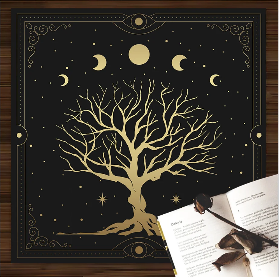 Tarot tablecloth celestial flower sun and moon sacrifice divination witchcraft home tapestry ornament
