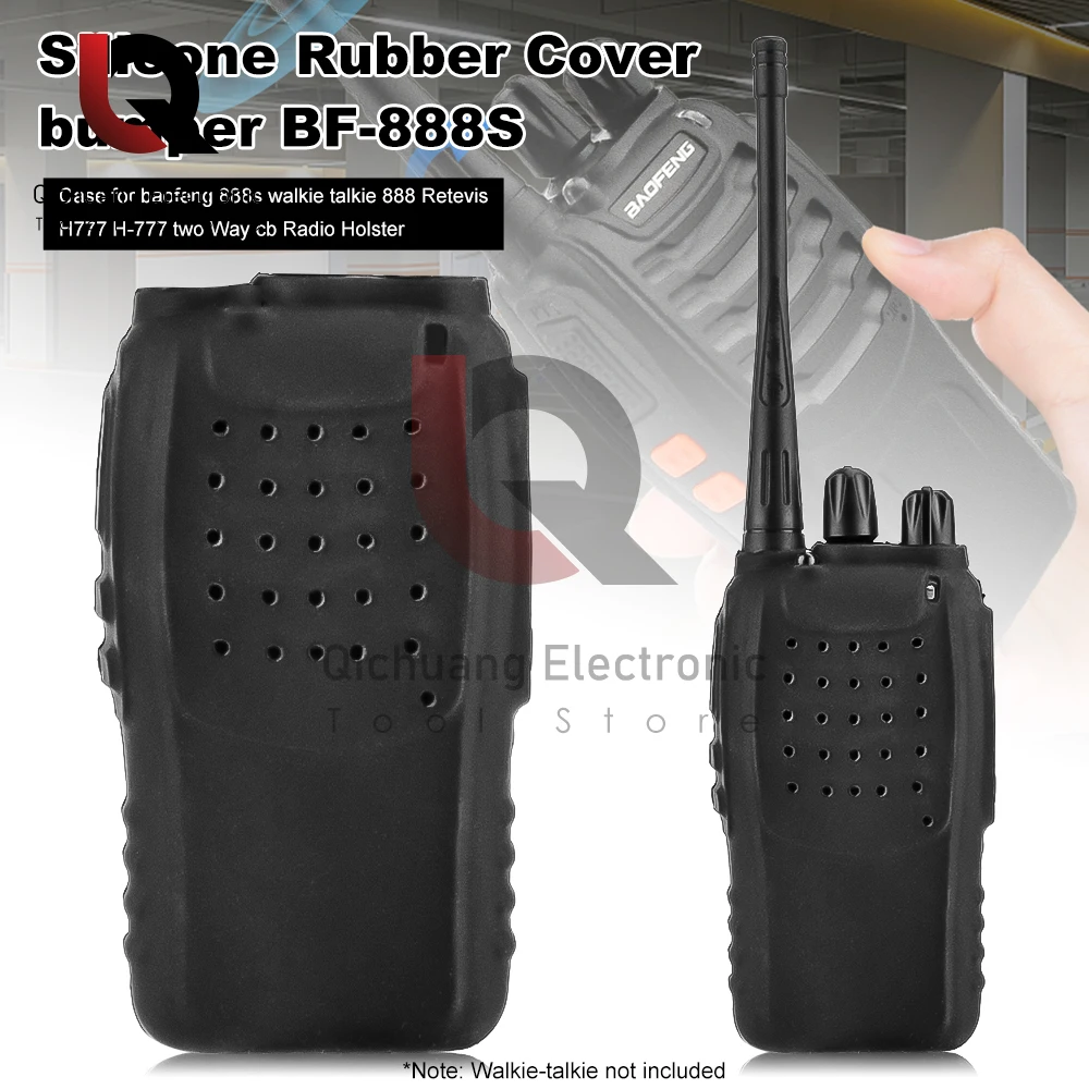 

1Pcs Handheld Two Way Radio Rubber Silicone Case Holster for Retevis H777 for Baofeng BF-888s for Pofung 888s Walkie Talkie