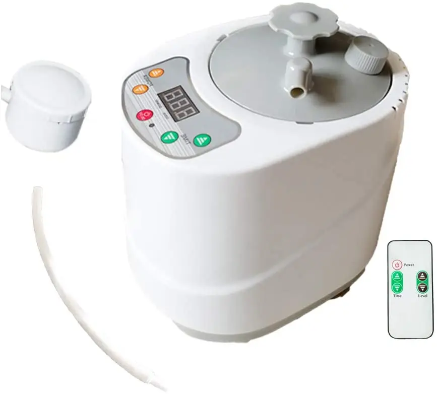 Sauna Steamer Portable 1.8L 2L 4L Upgrated Steam Pot Generator with Remote Control, Spa Machine with Timer Display Herbal Box 5