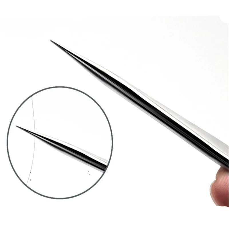 2pairs/lot ST-12&ST-15 Excellent Quality Stainless Steel Industrial Precision Eyelash Tweezers Eyelash Extension Tools 4