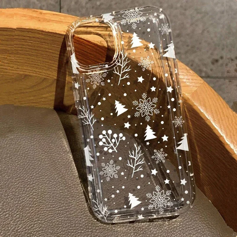Winter Snowflake Protective Phone Case with Air Cushion Protection