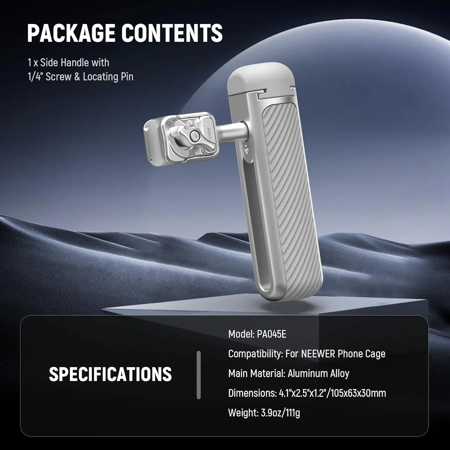 Quick Release Side Handle with Detachable Bluetooth Shutter, 360° Rotation For i