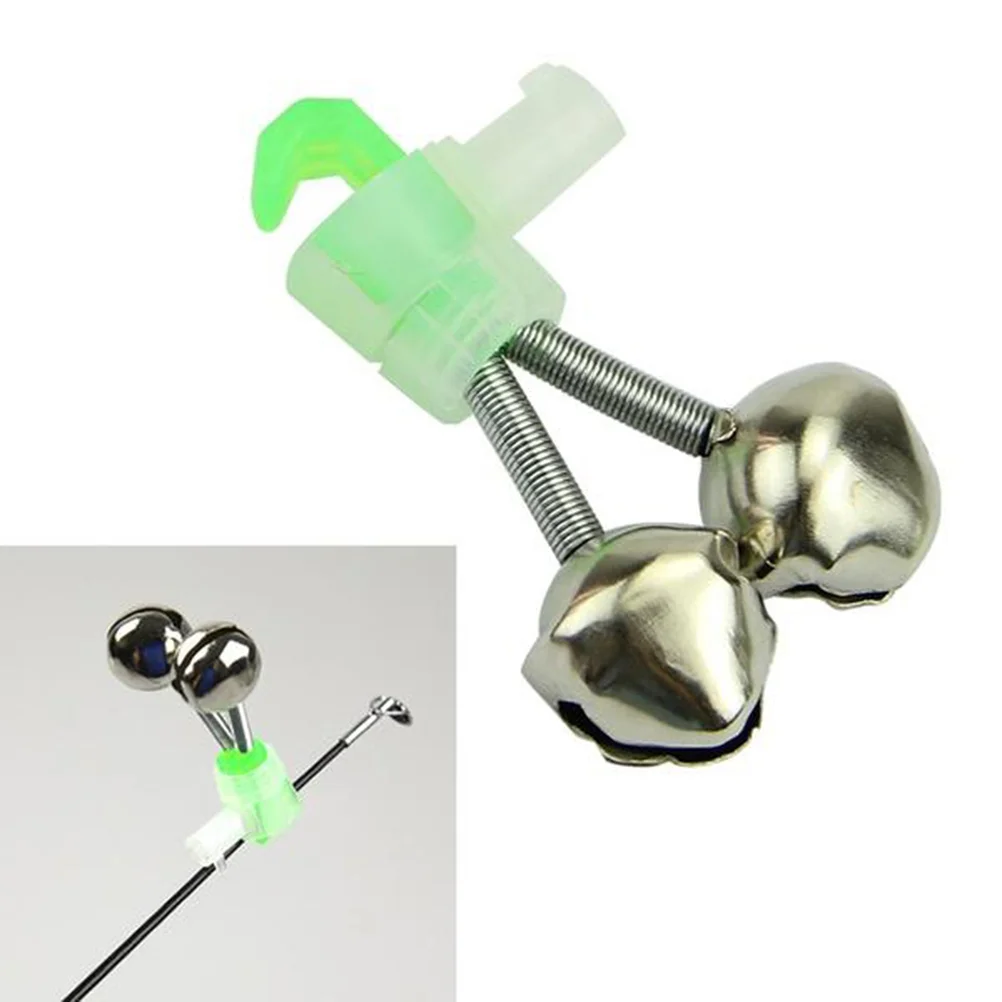 

10 Pcs Fishing Rod Alarm Bells Clip Style Dual Bells Rod Clamp Tip Clip Twin Alert Bells