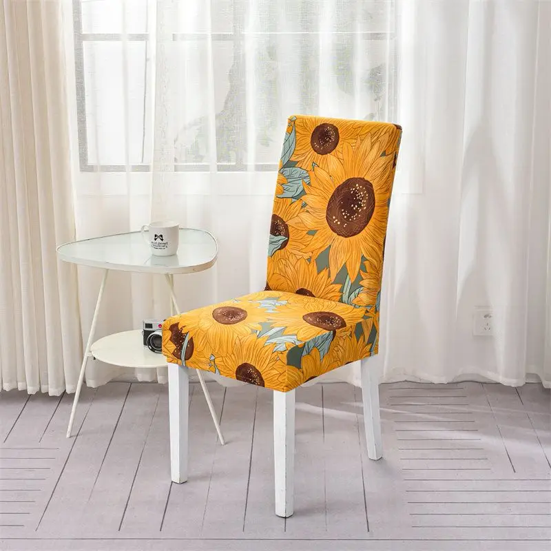 Geometric Dining Chair Cover Spandex Elastic Chair Slipcover Case Stretch  Chair Covers for Wedding Hotel Banquet Dining Room