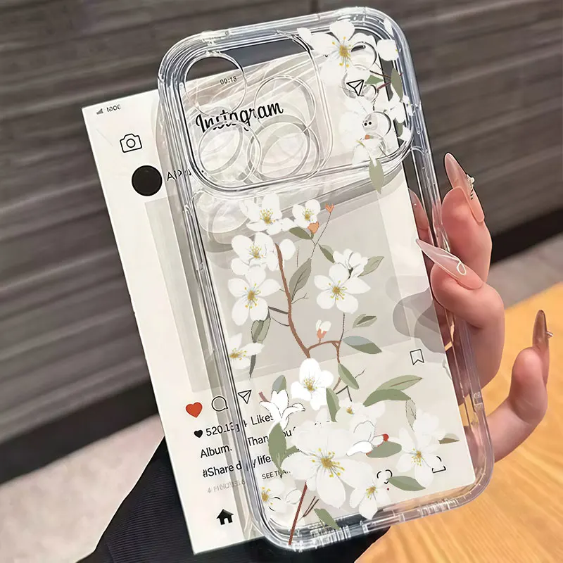 Pink Lily Flower Soft Clear Phone Case Cover