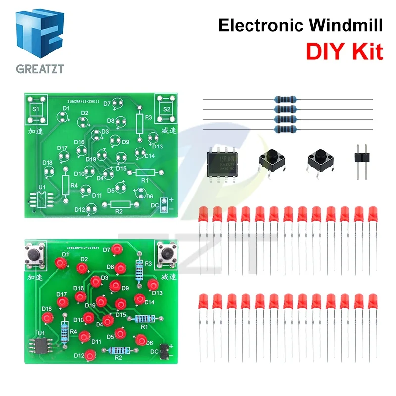 DIY Electronic Windmill Kit with Adjustable Speed
