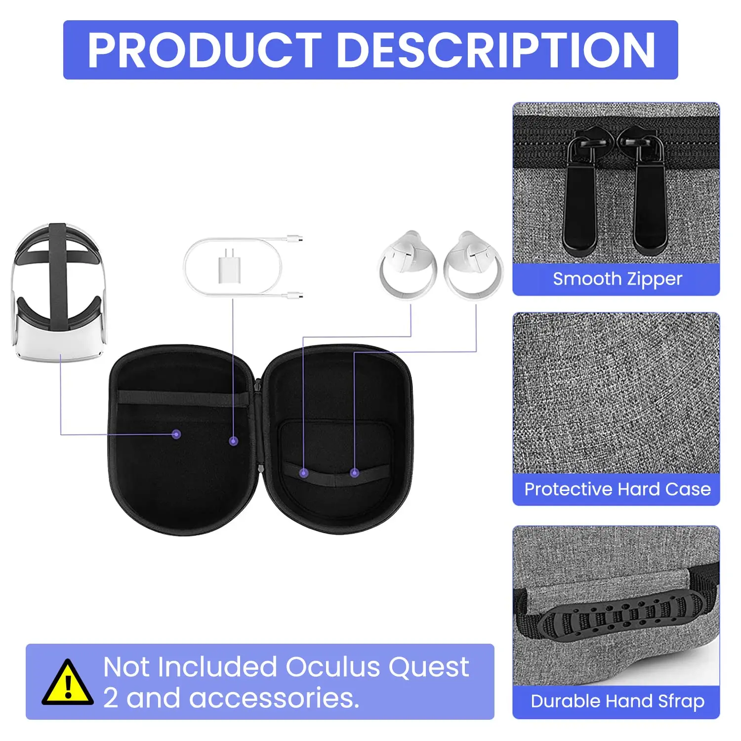 Storage Bag For Quest 3/2 VR Glasses Tote Bag Meta Quest3/2 Headset Protective Box Fitting Quest 2/Meta 3 Storage Case
