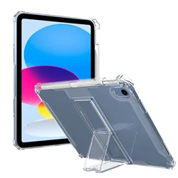 Premium TPU Case with PC Stand for Apple iPad - All-in-One Protection and Versatility (Clear)