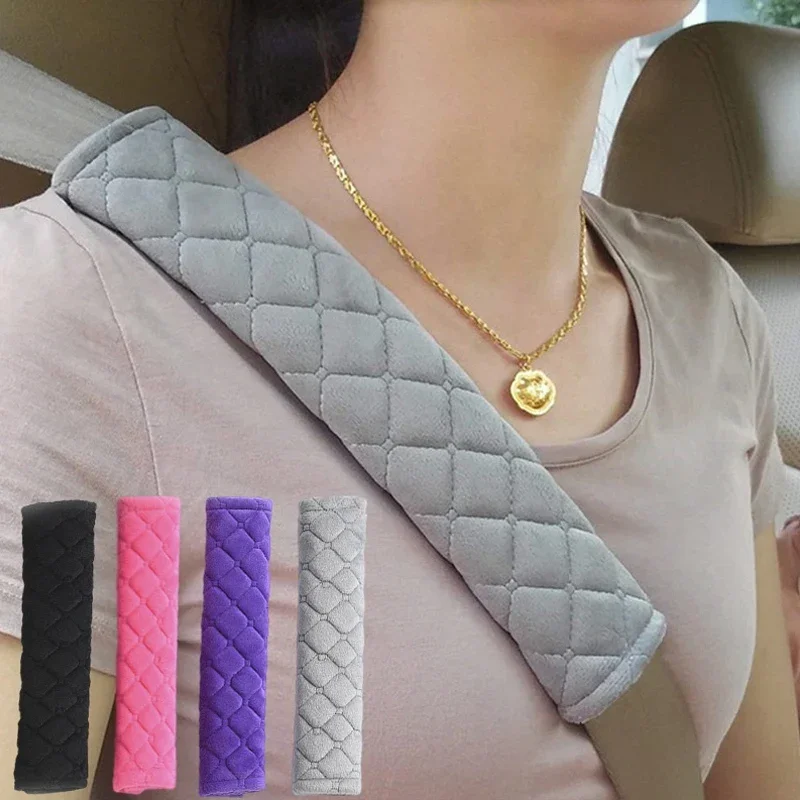 Universal car seat belt cover adjustable plush car safety belt cover shoulder pad for kids child adults interior accessories car seat shoulder protector seat belt cover