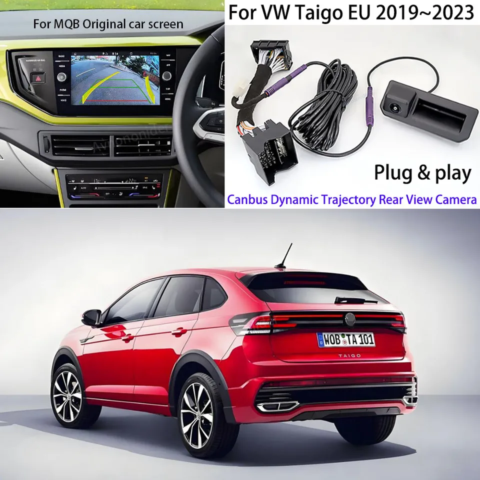 Telecamera Posteriore Dinamica Per Volkswagen Taigo 2022-2023 – Plug-and-play, Impermeabile, Visione Notturna E Traiettorie