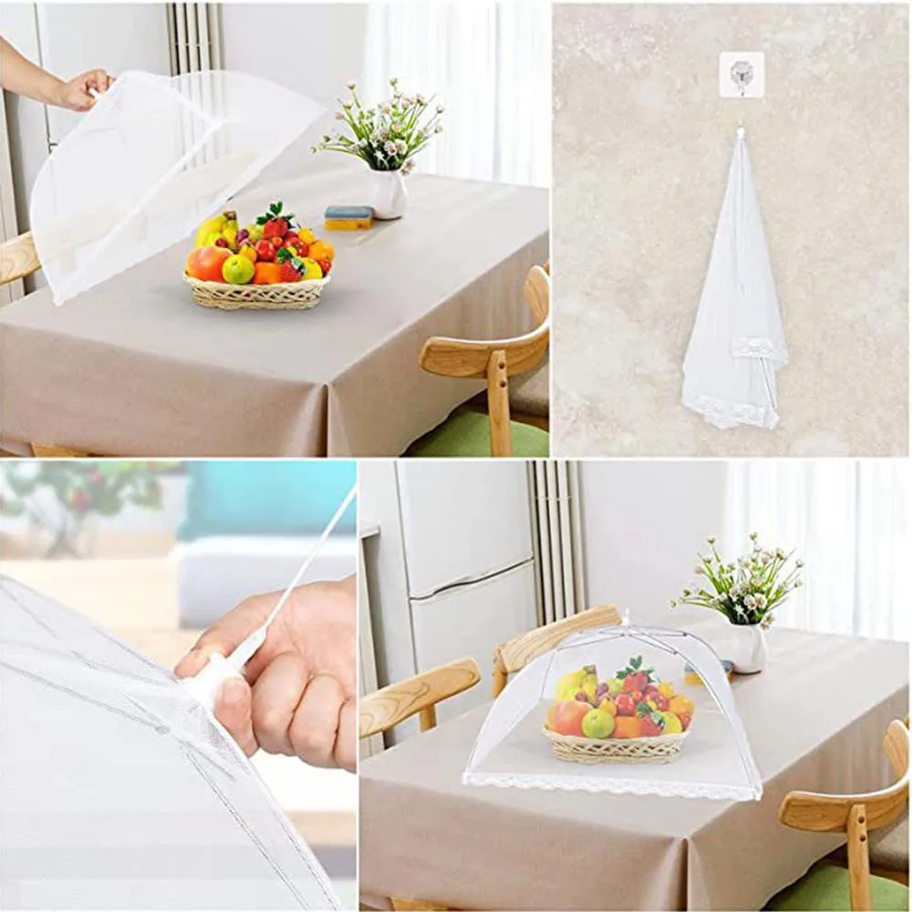 Food Covers Mesh Foldable Kitchen Anti Fly insect Mosquito Tent Dome Net Umbrella Picnic Protect Dish Cover Kitchen Accessories mosquito net