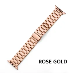 Premium Stainless Steel Watch Strap - Sleek Metal Design - 42 44 45 46 49mm (Rose Gold)