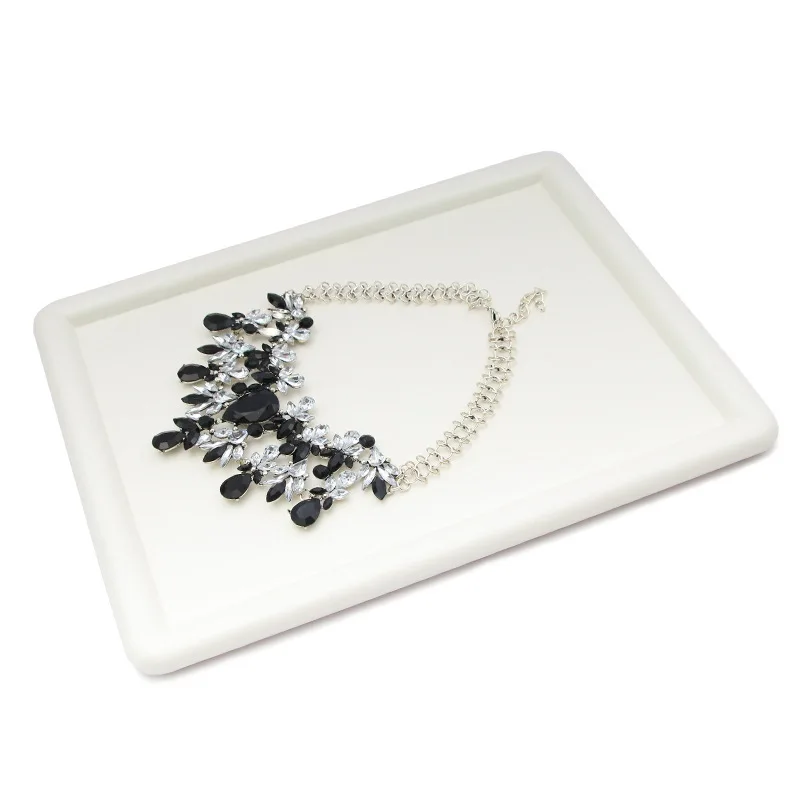 Jewelry Storage Tray Velvet Earrings Ring Necklace Pendant Bracelet Organizer Holder Box Jewelry Display Storage Trays