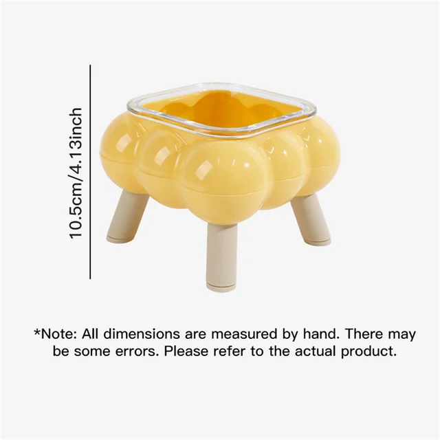 1 PCS New cat eating tall bowl bubble glass four-legged high-leg cat bowl easy to clean pet high-legged neck bowl 2