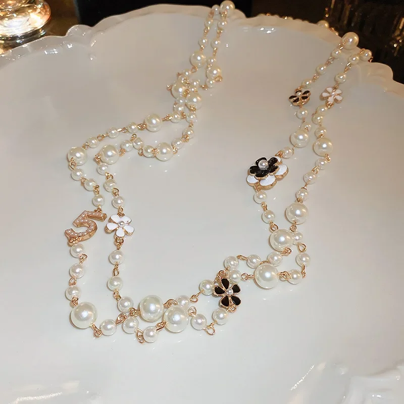 Hot sell 8-9mm 80cm white natural freshwater pearl necklace long