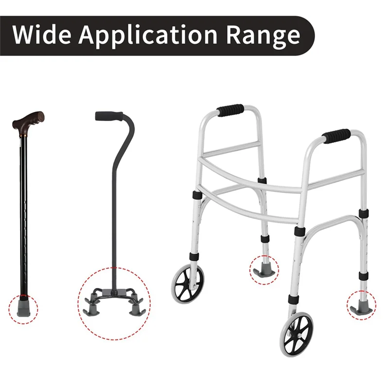 8 Pcs Walker Ski Glider Replacement Kit-Anti-Slip Plastic Walking Aid Parts Accessories