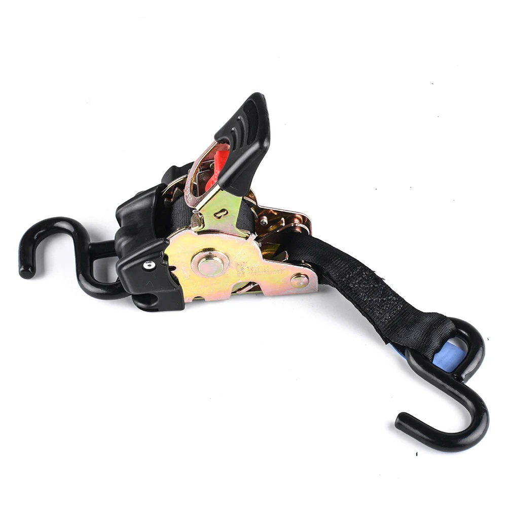 Auto Retract Strap Transom Tie Down Hooks Safety Strap Retractable Compact Cargo Motorcycle Trailer Aids