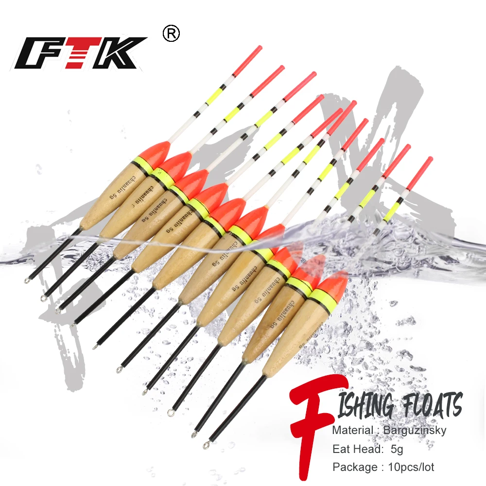 Ftk Brand 10pcs/set Fishing Float Barguzinsky Fir Float Bobber Vertical