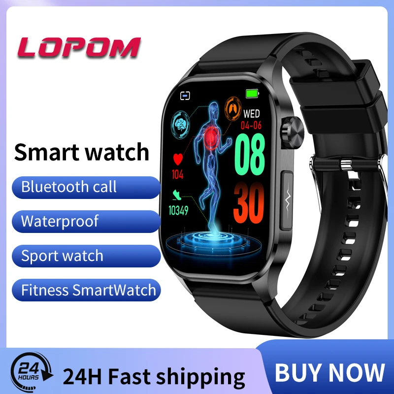 

LOPOM ECG Smart Watch Men Health Monitoring Electronic Smartwatch Women Voice Assistant Sports Fitness Tracker Bracelet ET580