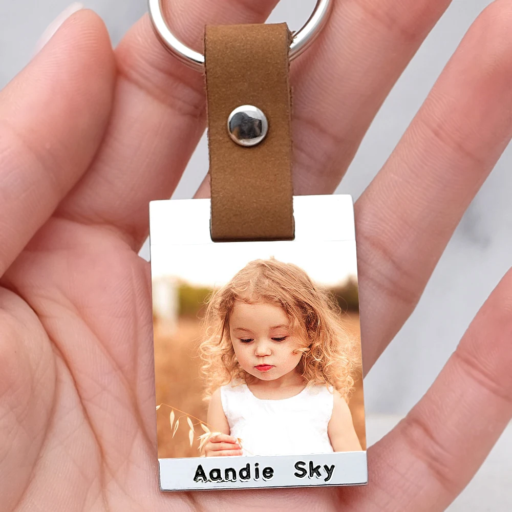 Personalized Photo Keychain Custom Daddy Keyring Personalised Picture Key Chain Birthday Gift Father's Day Gift for Dad Mom personalized bat shaped keyring father s birthday gift you will always be my hero keyring for heroes custom father s day gift