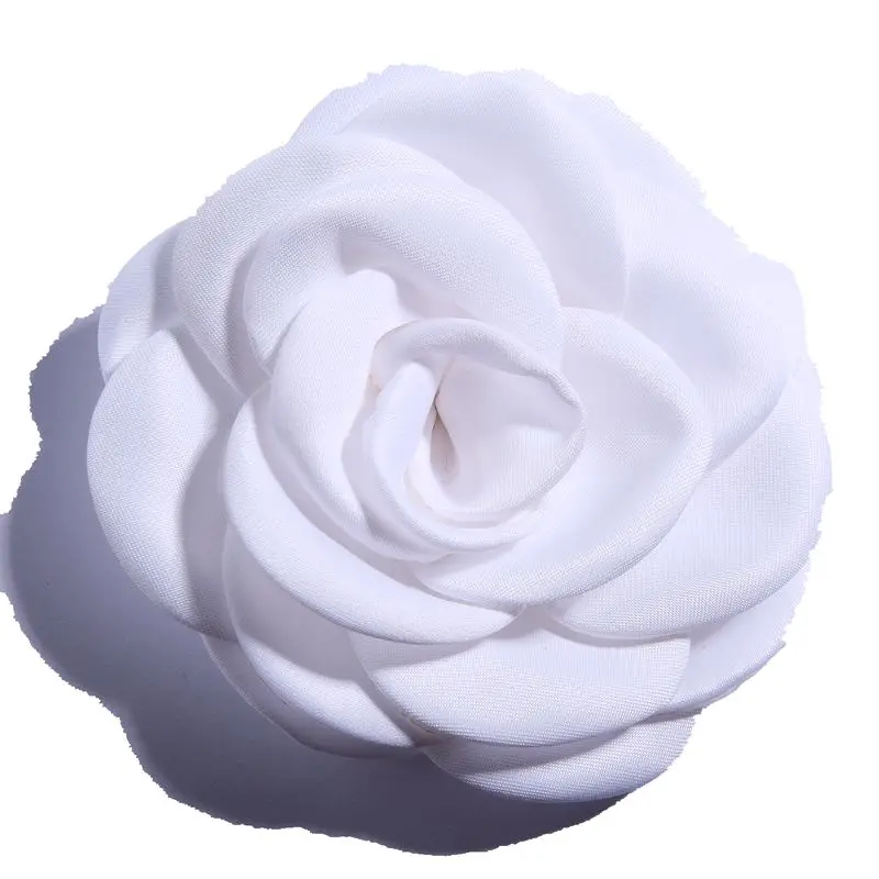 10 Stück 9,5 cm modische dekorative Stoffblume mit gebranntem Rand für Hochzeitsverzierung, künstliche Rosenblüten für den Hausgarten – Detail 9