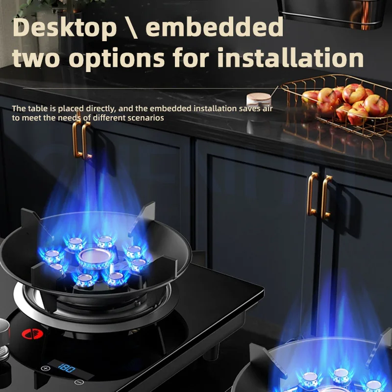 Household Gas Stove Hob Gas Burner Built-in Gas Cooker Desktop Gas Cooktop Timed Liquefied Gas Stove Cooktop estufa de gas 3