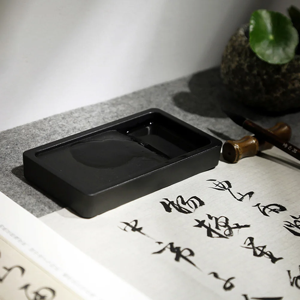 Фото Чернильная тарелка для китайской каллиграфии Sumi Inkstone, керамическая каллиграфия, чернильная тарелка, четыре сокровища для учебы, 1 шт. №4