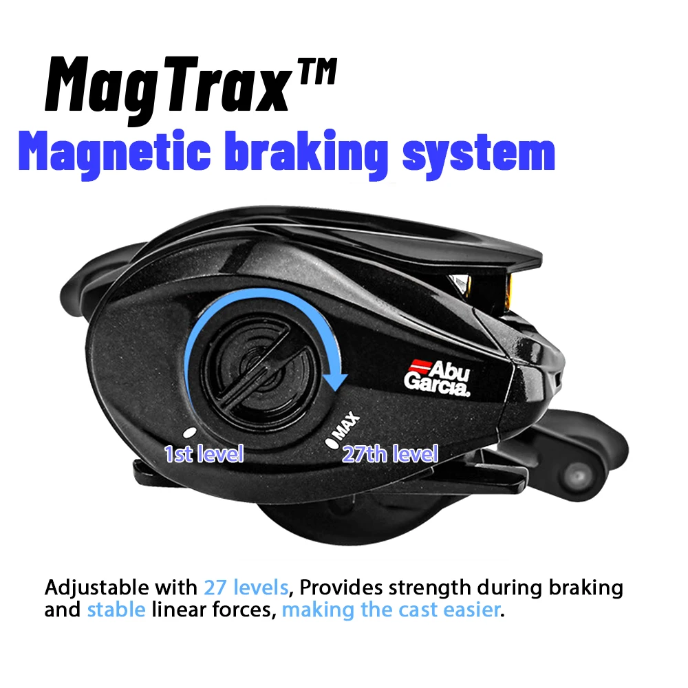 Abu Garcia Original ORRA Baitcasting Fishing Reel 5 + 1 BB Gear Ratio 6.5:1 Magnetic Braking System Max Drag 5KG Weight 215g fishing reel