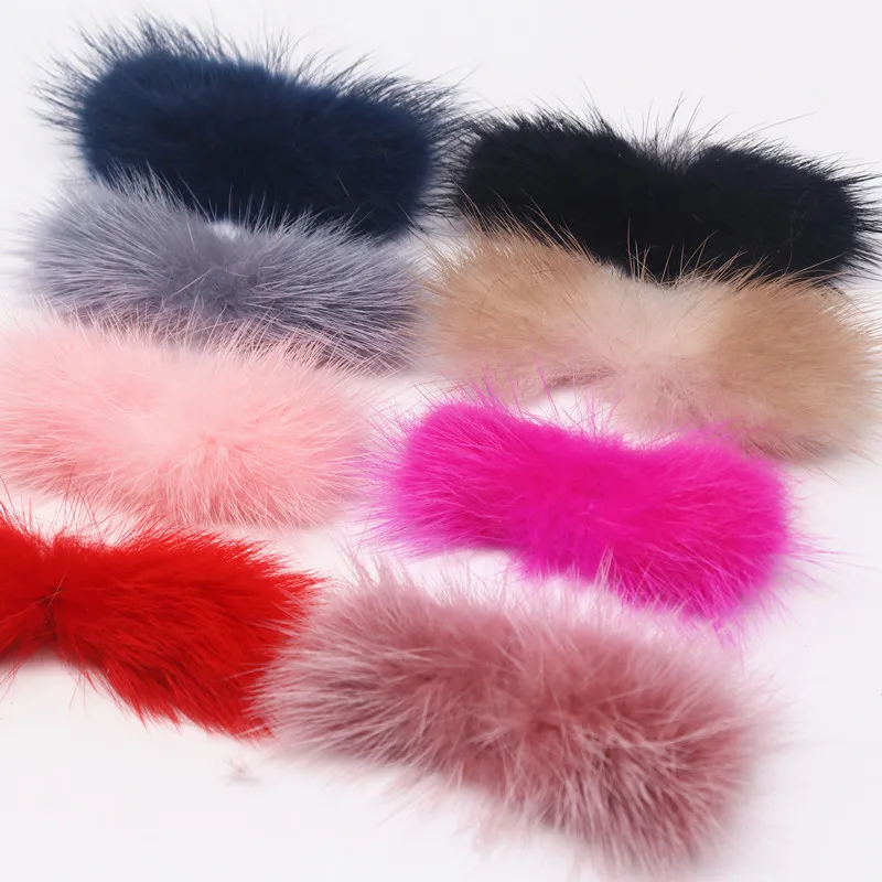 2-3cm*6-7cm Mink Pompoms Bowknot Pompon for Sewing on Knitted Key Chain Scarf Hats Fur DIY Craft Supplies Hair Accessories craft supplies pom poms craft supplies