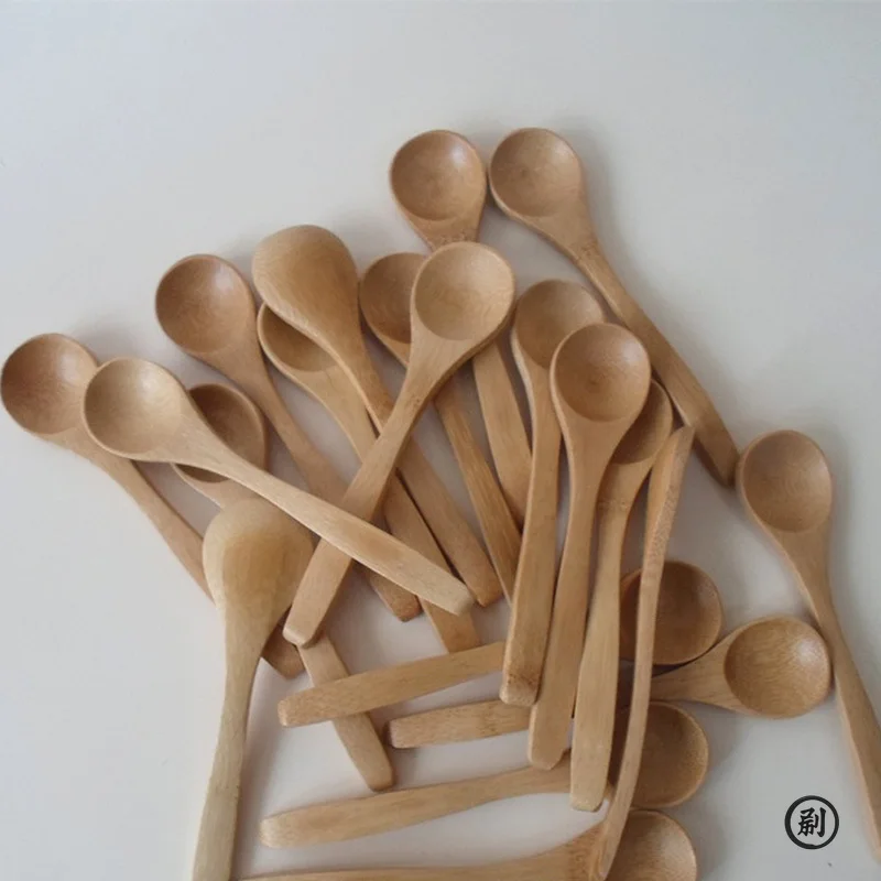 10pcs/Set Wooden Spoon Ecofriendly Household Tableware Bamboo Kitchen Condiment Scoop Coffee Spoon Dessert Teaspoon