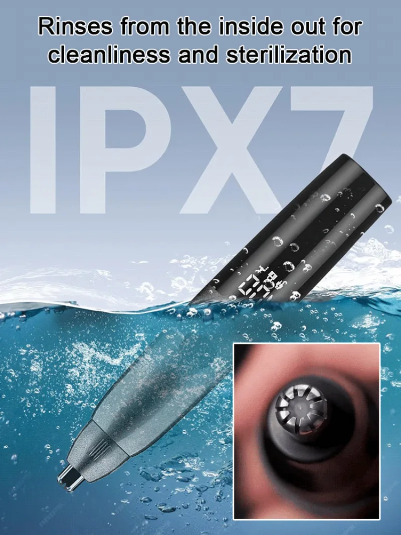 Men's Intelligent Anti Pinch Rounded Blade Electric Nose Hair Trimmer TYPE-C Charging Waterproof Multifunctional Trimmer 4