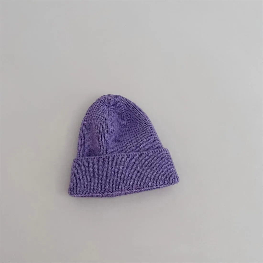 Herbst Winter Strickanzug Junge Mädchen Kinder Candy Farbe Feste Beiläufige Gestrickte Hut Baby Warme Weiche Baumwolle Kappe Kind Mode Stricken Caps – Detail 9