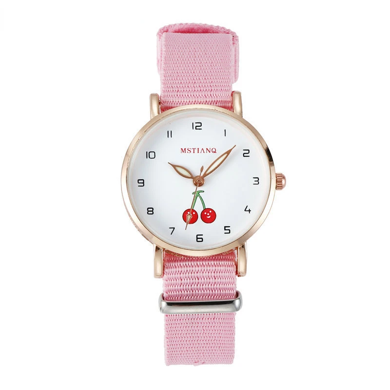 

Girls Watch Cute Pretty Princess Style Children Watches Kids Student Canvas Quartz Lovely Cherry Wristwatches Clock Relogios