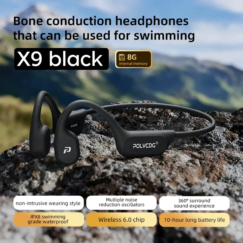 POLVCDG X9 Bone Conduction Earphones 32G IPX8 Waterproof Open Design for Swimming Running Cycling Hanging Earphones - Image 11