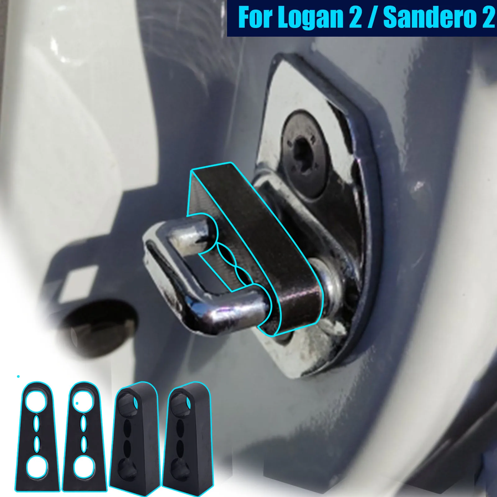 

Sound Damper Door Lock Buffer For Renault Logan 2 / Sandero 2 2014–2022 Rattling STOP Soundproof Screaks Deaf Seal Deadener